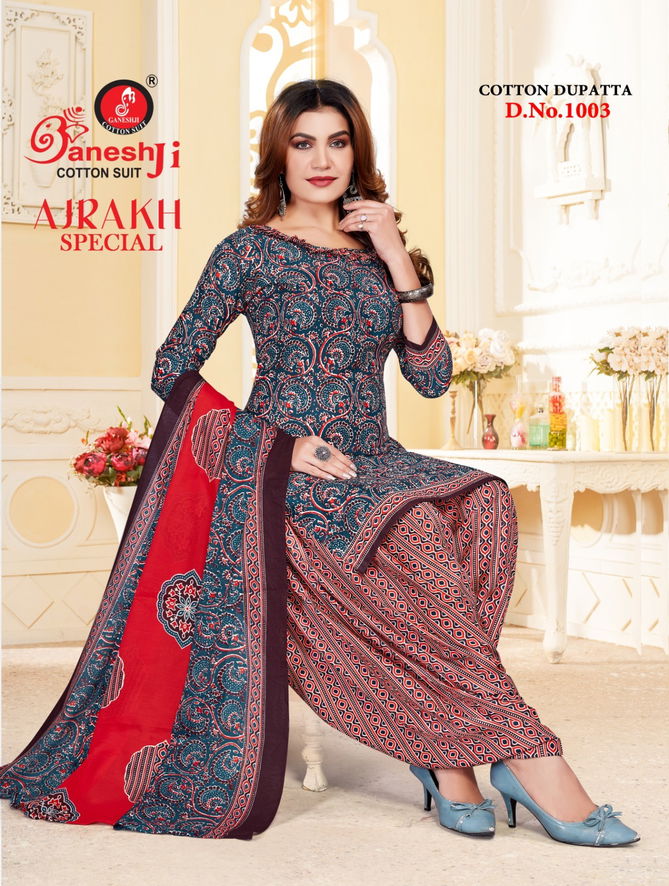 Ajrakh Special Vol 1 By Ganeshji Cotton Printed Dress Material Wholesale Price